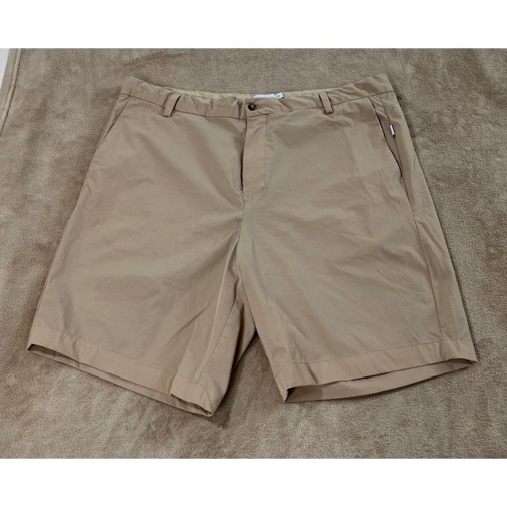 Onia Shorts Men's 38 Khaki Flat Front Chino Versatility nylon Performance‎ EUC